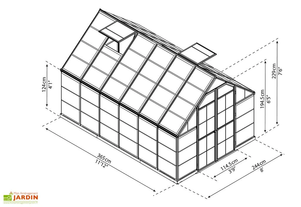 Serre De Jardin En Aluminium Et Polycarbonate Octave 9 M² 5 Serre De Jardin En Aluminium Et Polycarbonate Octave 9 M² – Image 5