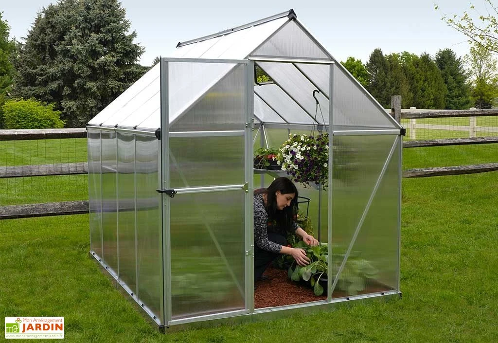 Serre De Jardin Grise Polycarbonate Aluminium 2,5 X 2 M – Mythos 6x8 4 Serre De Jardin Grise Polycarbonate Aluminium 2,5 X 2 M – Mythos 6x8 – Image 4