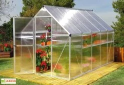 Serre De Jardin Grise Polycarbonate Aluminium 3 X 2 M – Mythos 6x10
