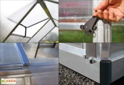 Serre De Jardin Grise Polycarbonate Aluminium 2 X 2 M – Mythos 6x6 -Abriet Mobilier Soldes Boutique serre jardin polycarbonate aluminium grise 2m mythos 6x6 palram 4