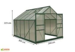 Serre De Jardin Polycarbonate 7,44m² Avec Base + 2 Lucarnes 5 Serre De Jardin Polycarbonate 7,44m² Avec Base + 2 Lucarnes -Abriet Mobilier Soldes Boutique serre jardin polycarbonate habrita 7m2