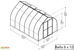 Serre De Jardin En Aluminium Et Polycarbonate Bella - Argent -Abriet Mobilier Soldes Boutique serre jardin polycarbonate palram bella 8x12 2