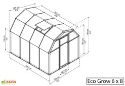 Serre De Jardin Verte Polycarbonate Et PVC – Eco Grow -Abriet Mobilier Soldes Boutique serre jardin polycarbonate palram ecogrow 6x8 1 1