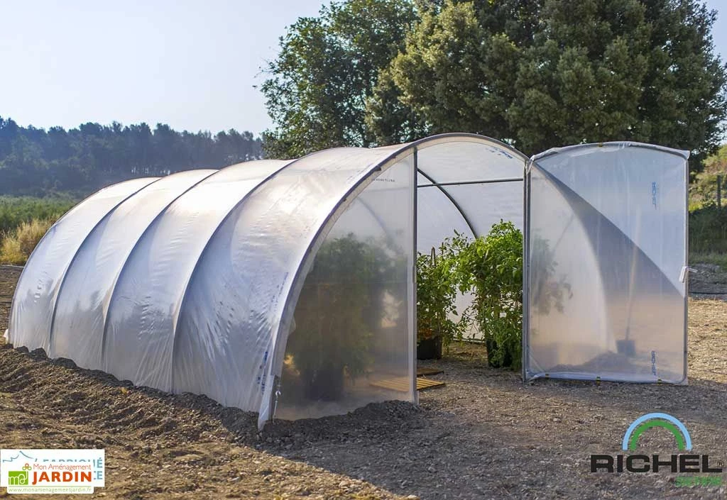 Serre De Jardin Tunnel Richel 4,5x6 Ep 2x180µ 2 Portes 2 Serre De Jardin Tunnel Richel 4,5x6 Ep 2x180µ 2 Portes – Image 2