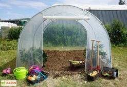 Serre Tunnel Richel En Polyéthylène 2 X 180 µ - 1 Porte Zippée (9 M²) -Abriet Mobilier Soldes Boutique serre jardin tunnel polyethylene 1 porte 9 m2