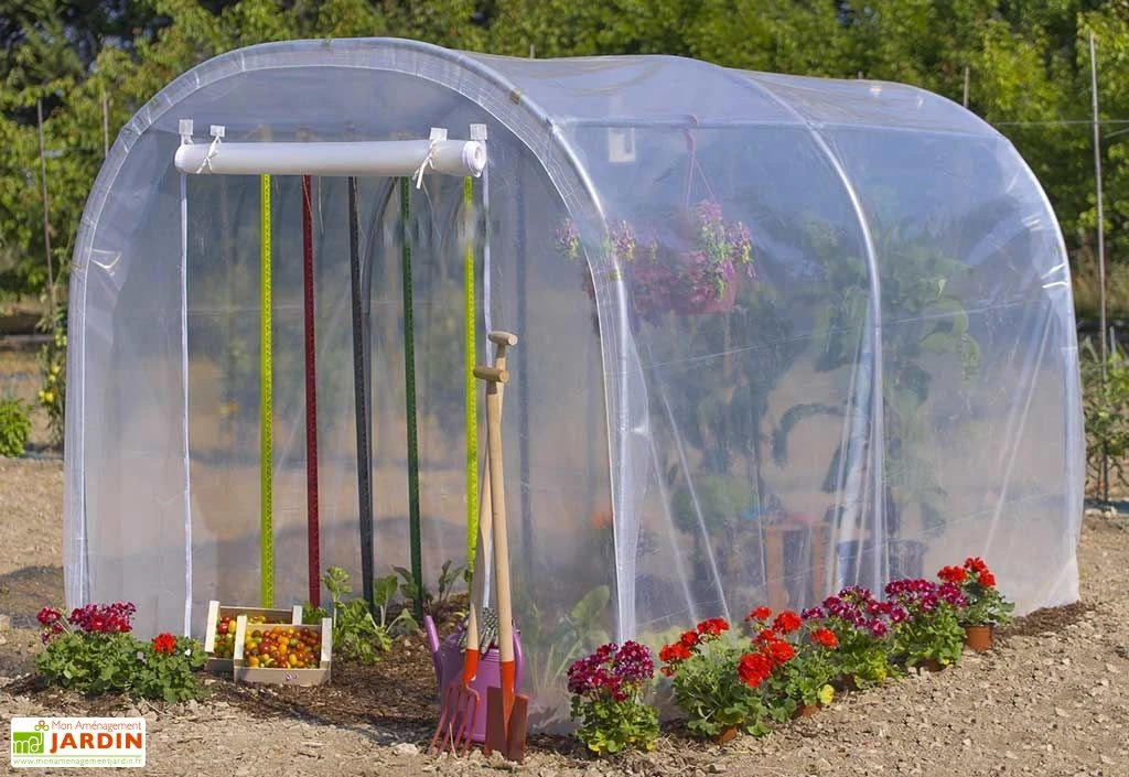 Serre De Jardin Tunnel Richel 2x3 Pied Droit 2x180µ 1 Porte 1 Serre De Jardin Tunnel Richel 2x3 Pied Droit 2x180µ 1 Porte