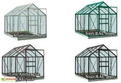 Serre Jardin Aluminium Verre Ivy 5 M² – Plusieurs Coloris -Abriet Mobilier Soldes Boutique serre jardin verre aluminium ivy introgrow