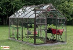 Serre Jardin Aluminium Verre Lily 6,2 M² – Plusieurs Coloris -Abriet Mobilier Soldes Boutique serre jardin verre aluminium lily introgrow 1