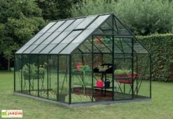 Serre Jardin Aluminium Verre Oliver 9,9 M² – Plusieurs Coloris -Abriet Mobilier Soldes Boutique serre jardin verre aluminium oliver introgrow 2