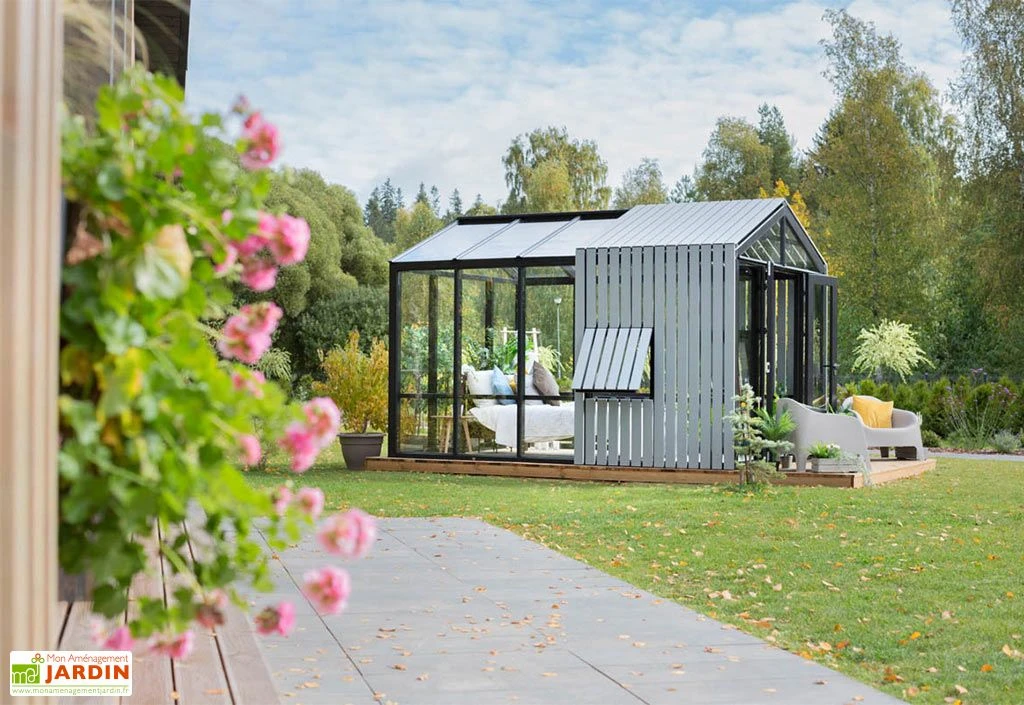 Serre De Jardin Bois Et Verre Trempé Avec Panneaux Occultants – Hibiscus 5 Serre De Jardin Bois Et Verre Trempé Avec Panneaux Occultants – Hibiscus – Image 5