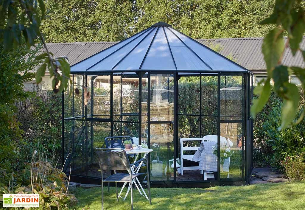 Serre De Jardin En Aluminium, Verre Et Polycarbonate Halls Atrium 9 M² 2 Serre De Jardin En Aluminium, Verre Et Polycarbonate Halls Atrium 9 M² – Image 2