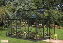 Halls Serre De Jardin En Aluminium Et Verre Horticole Popular 106 (6,2 M²) 8 Halls Serre De Jardin En Aluminium Et Verre Horticole Popular 106 (6,2 M²) -Abriet Mobilier Soldes Boutique serre verre horticole structure alu noir