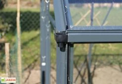 Serre De Jardin En Verre Trempé Grise Avec Base 5,77 M² -Abriet Mobilier Soldes Boutique serre verre trempe aluminium 4