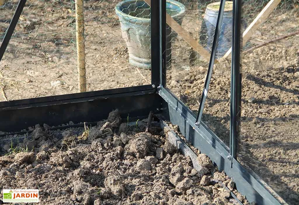 Serre De Jardin En Verre Trempé Grise Avec Base 4,65 M² 5 Serre De Jardin En Verre Trempé Grise Avec Base 4,65 M² – Image 5