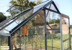Serre De Jardin En Verre Trempé Grise Avec Base 4,65 M² 11 Serre De Jardin En Verre Trempé Grise Avec Base 4,65 M² -Abriet Mobilier Soldes Boutique serre verre trempe aluminium 7 1