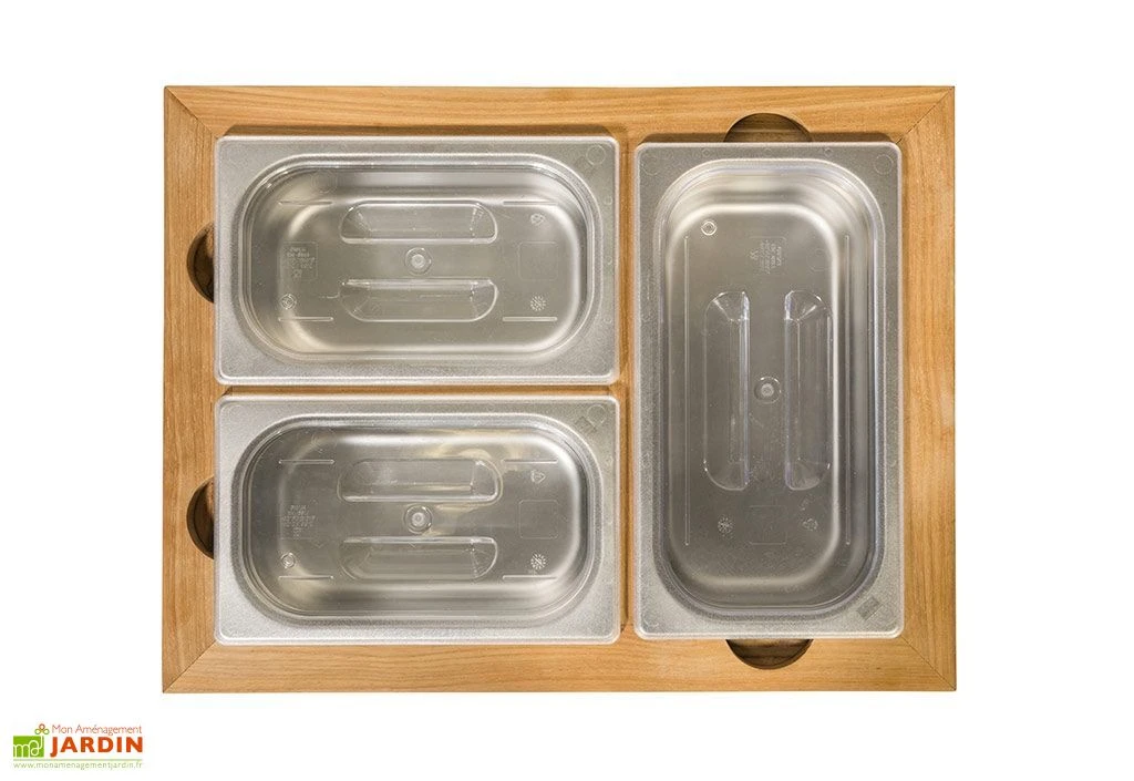 Container En Inox Et Teck Pour Cuisine D'Extérieur Indu+ 1 Container En Inox Et Teck Pour Cuisine D'Extérieur Indu+