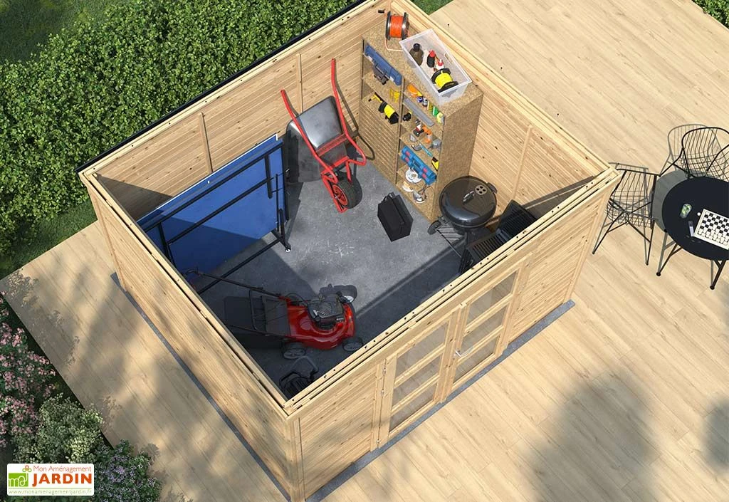 Abri De Jardin En Bois D’épicéa Brut Shelty Modern – 9,2 M² 2 Abri De Jardin En Bois D’épicéa Brut Shelty Modern – 9,2 M² – Image 2