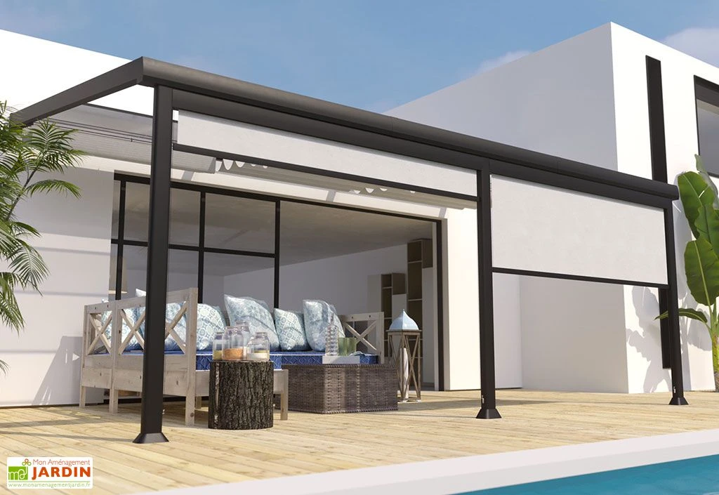 Store Brise-vue En Textilène Coulissant Pour Pergola Athezza Ou Edena 2 Store Brise-vue En Textilène Coulissant Pour Pergola Athezza Ou Edena – Image 2
