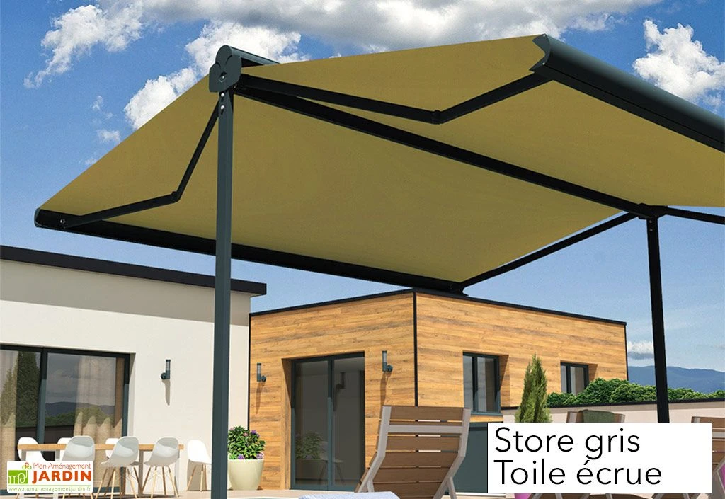 Store Banne Double Pente Avec Coffre – Enargite 4 X 6 M Motorisé 2 Store Banne Double Pente Avec Coffre – Enargite 4 X 6 M Motorisé – Image 2