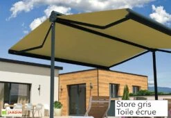 Store Banne Double Pente Avec Coffre – Enargite 6 X 6 M Motorisé 8 Store Banne Double Pente Avec Coffre – Enargite 6 X 6 M Motorisé -Abriet Mobilier Soldes Boutique store double pente alu anthracite toile ecrue 3