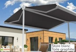 Store Banne Double Pente Avec Coffre – Enargite 4 X 6 M Motorisé 11 Store Banne Double Pente Avec Coffre – Enargite 4 X 6 M Motorisé -Abriet Mobilier Soldes Boutique store double pente alu blanc toile graphite 1