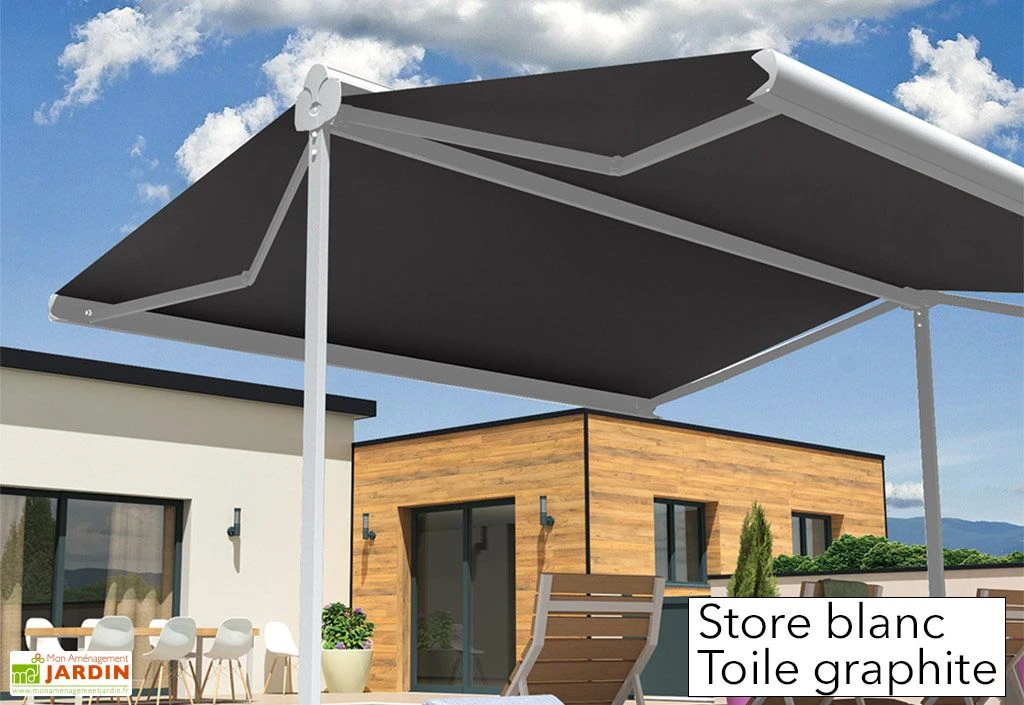 Store Banne Double Pente Avec Coffre – Enargite 6 X 6 M Motorisé 5 Store Banne Double Pente Avec Coffre – Enargite 6 X 6 M Motorisé – Image 5