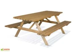 Table De Pique-Nique 200 En Bois Traité Autoclave - 6 Places