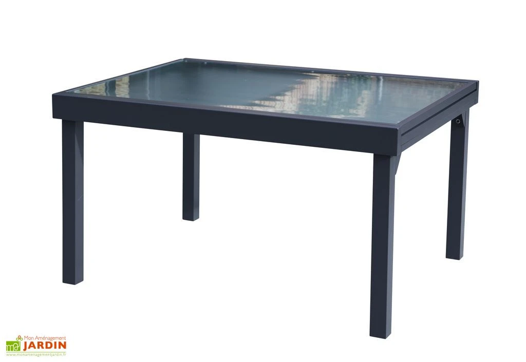 Table De Jardin Extensible En Verre Et Alu - Modulo 135/270 Cm 4 Table De Jardin Extensible En Verre Et Alu - Modulo 135/270 Cm – Image 4