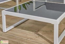 Salon De Jardin 5 Places En Aluminium - Lima -Abriet Mobilier Soldes Boutique table basse jardin alu blanc lima