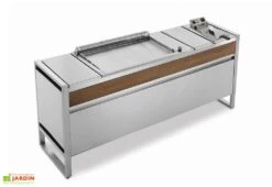 Table De Cuisson Avec Plancha à Gaz En Inox Et Friteuse Oasi 205C