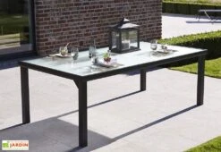 Salon De Jardin BlackSun En Alu Et Verre Trempé : Table + 8 Fauteuils -Abriet Mobilier Soldes Boutique table de jardin blacksun 8 anis