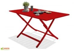 Table De Jardin Pliante Marius 140x80 9 Table De Jardin Pliante Marius 140x80 -Abriet Mobilier Soldes Boutique table de jardin rouge aluminium 4 personnes