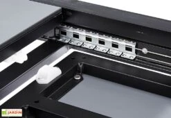 Salon De Jardin HPL Star : Table Extensible + 8 Fauteuils + 4 Chaises -Abriet Mobilier Soldes Boutique table extensible aluminium bali noir systeme coulissant 1