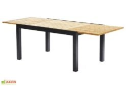 Salon De Jardin Bali Aluminium Et Teck : Table Extensible + 6 Fauteuils -Abriet Mobilier Soldes Boutique table extensible salon de jardin aluminium teck noir