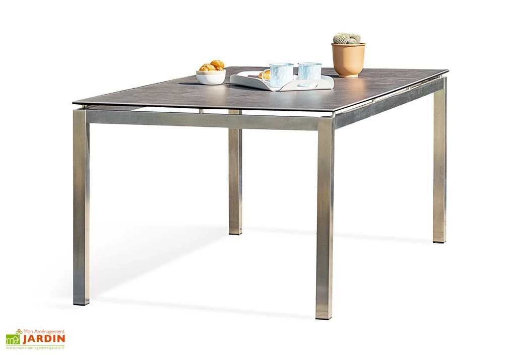 Table De Jardin En Inox Avec Plateau Céramique 200 X 100 Cm – Torino 1 Table De Jardin En Inox Avec Plateau Céramique 200 X 100 Cm – Torino