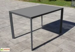 Salon De Jardin : 1 Table Aluminium 120 X 80 Cm + 4 Chaises – Park -Abriet Mobilier Soldes Boutique table jardin alu 120x80cm grise meet 2