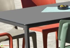 Salon De Jardin : 1 Table Aluminium 120 X 80 Cm + 4 Chaises – Town -Abriet Mobilier Soldes Boutique table jardin alu 120x80cm grise meet 1