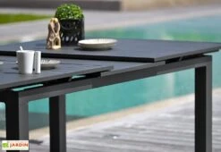 Table De Jardin Miami Avec Rallonge (240/300x100cm) 6 Table De Jardin Miami Avec Rallonge (240/300x100cm) -Abriet Mobilier Soldes Boutique table jardin aluminium 240cm rallonge automatique 300cm 2