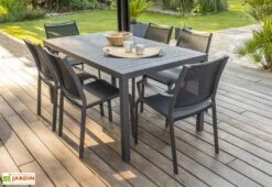 Table De Jardin Miami En Aluminium Gris Anthracite – 160 X 90 Cm 9 Table De Jardin Miami En Aluminium Gris Anthracite – 160 X 90 Cm -Abriet Mobilier Soldes Boutique table jardin aluminium 6 personnes grise 2