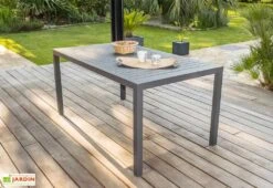 Table De Jardin Miami En Aluminium Gris Anthracite – 160 X 90 Cm