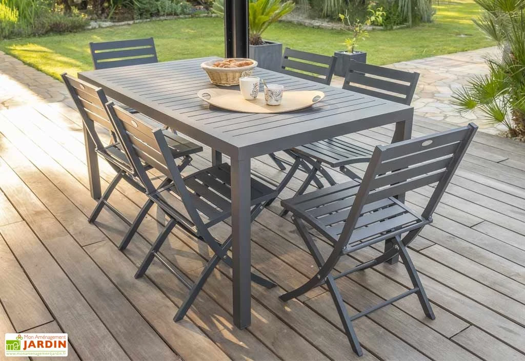 Table De Jardin Miami En Aluminium Gris Anthracite – 160 X 90 Cm 5 Table De Jardin Miami En Aluminium Gris Anthracite – 160 X 90 Cm – Image 5