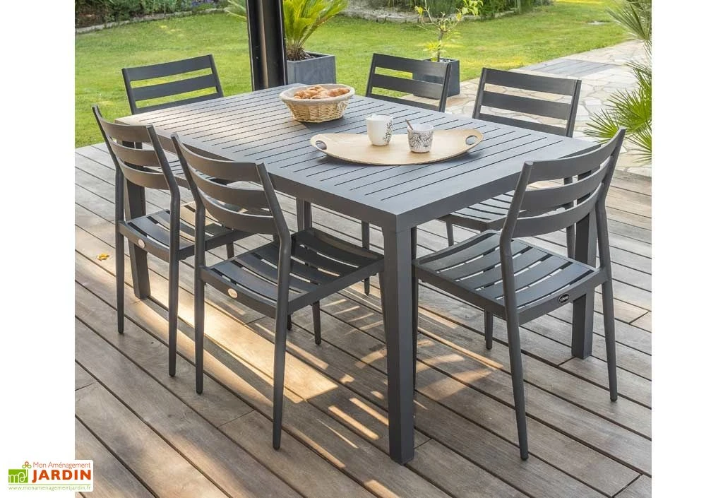 Table De Jardin Miami En Aluminium Gris Anthracite – 160 X 90 Cm 6 Table De Jardin Miami En Aluminium Gris Anthracite – 160 X 90 Cm – Image 6