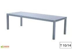 Table De Jardin Aluminium Tulum Blanc Et Aspect Bois -Abriet Mobilier Soldes Boutique table jardin aluminium blanc effet bois 6 14 personnes 4