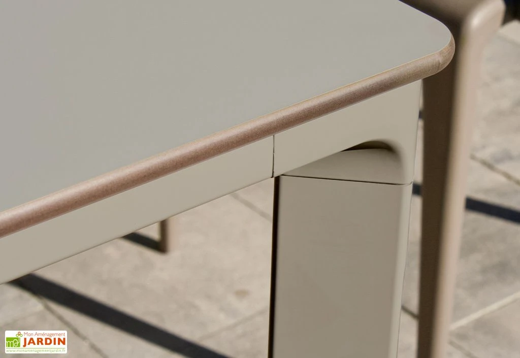 Salon De Jardin : 1 Table Aluminium 200 X 90 Cm Taupe + 8 Fauteuils – Fado 4 Salon De Jardin : 1 Table Aluminium 200 X 90 Cm Taupe + 8 Fauteuils – Fado – Image 4