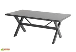 Table De Jardin En Aluminium Et Verre Céramique Santa Cruz 100 X 180 Cm