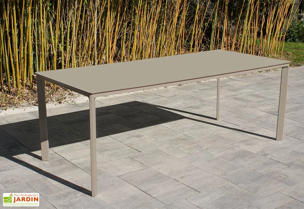 Salon De Jardin : 1 Table Aluminium 200 X 90 Cm Taupe + 8 Fauteuils – Fado 3 Salon De Jardin : 1 Table Aluminium 200 X 90 Cm Taupe + 8 Fauteuils – Fado – Image 3