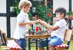 Pinolino Table De Jardin Pour Enfant Pliable + Bancs Et Dossiers (6 Places) -Abriet Mobilier Soldes Boutique table jardin bois enfant pinolino