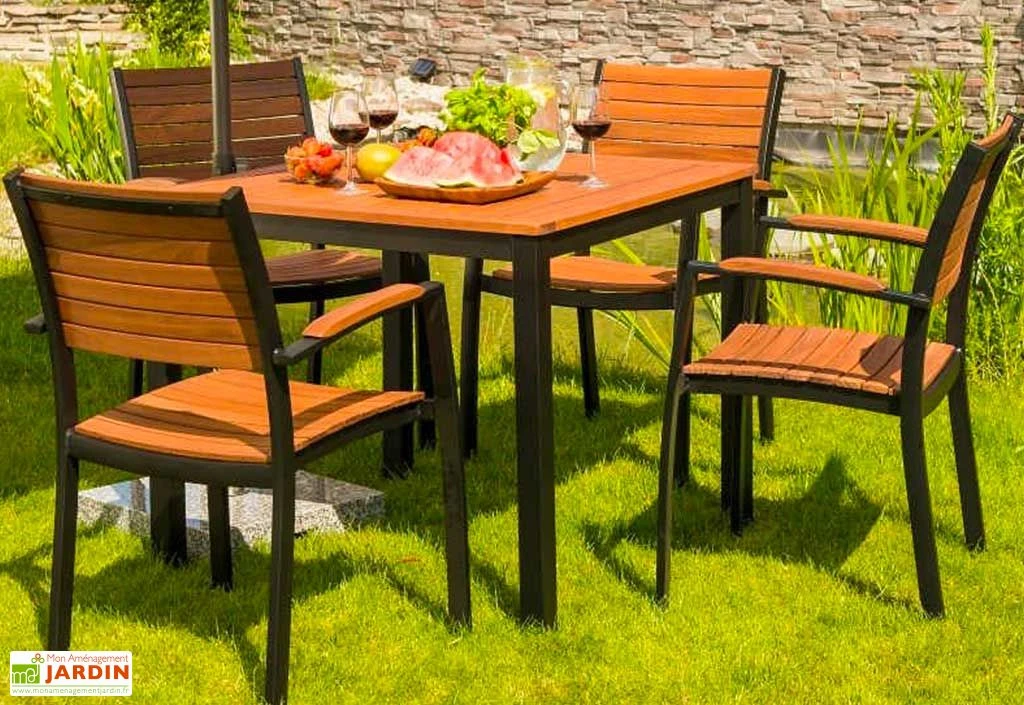 Table De Jardin En Bois D’Eucalyptus Et Aluminium Flamingo 89 X 89 Cm 2 Table De Jardin En Bois D’Eucalyptus Et Aluminium Flamingo 89 X 89 Cm – Image 2