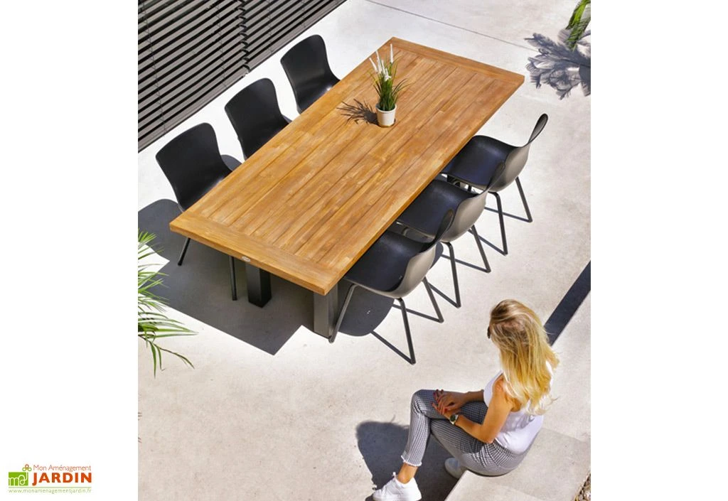 Table De Jardin Bois De Teck Et Aluminium Sophie Yasmani Teak 240 Cm 2 Table De Jardin Bois De Teck Et Aluminium Sophie Yasmani Teak 240 Cm – Image 2