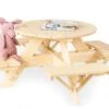 Pinolino Table De Jardin Ronde En Bois Pour Enfant Nicky – 1 Table 4 Bancs